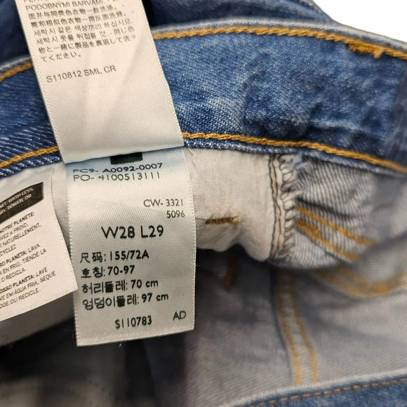 Levi's Womens High Waisted Straight Jeans Size 28 Blue Distressed  Zip Fly - Picture 8 of 9